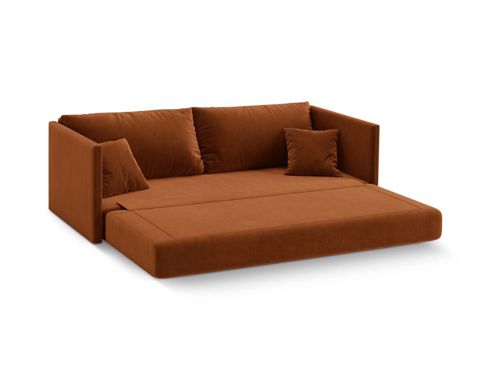 Cosmopolitan Design Schlafsofa Shannon 3-Sitzer Samt Salvador Terrakotta