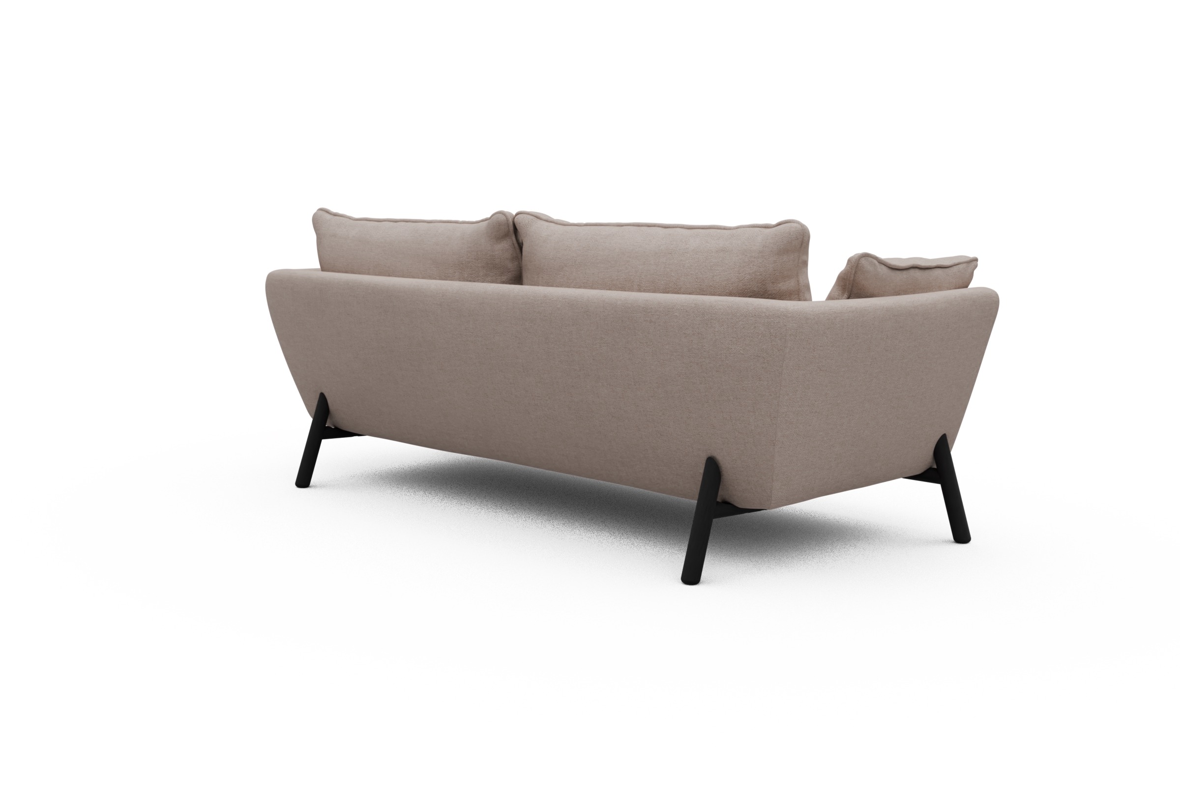 Sofa Emil PREMIUM 3-Sitzer Beinfarbe Eiche Schwarz Weda-Sand