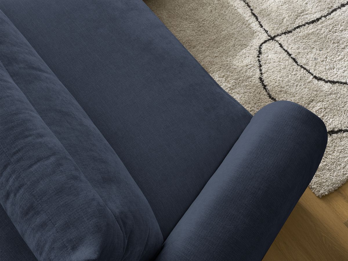 Bobochic Aden Ecksofa 386 × 152 cm Stoff Dunkelblau Ecke rechts
