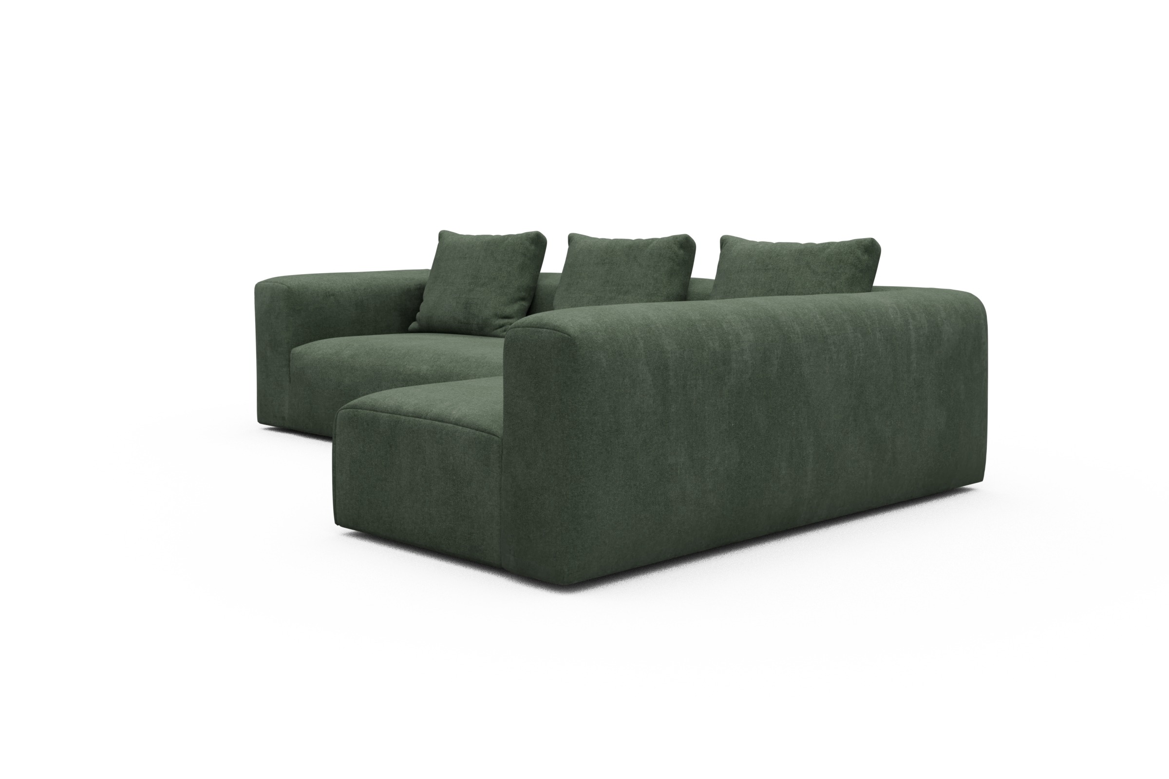 Ecksofa Fred 2x 2,5-Sitzer rechts offen Casone-Forest-Green