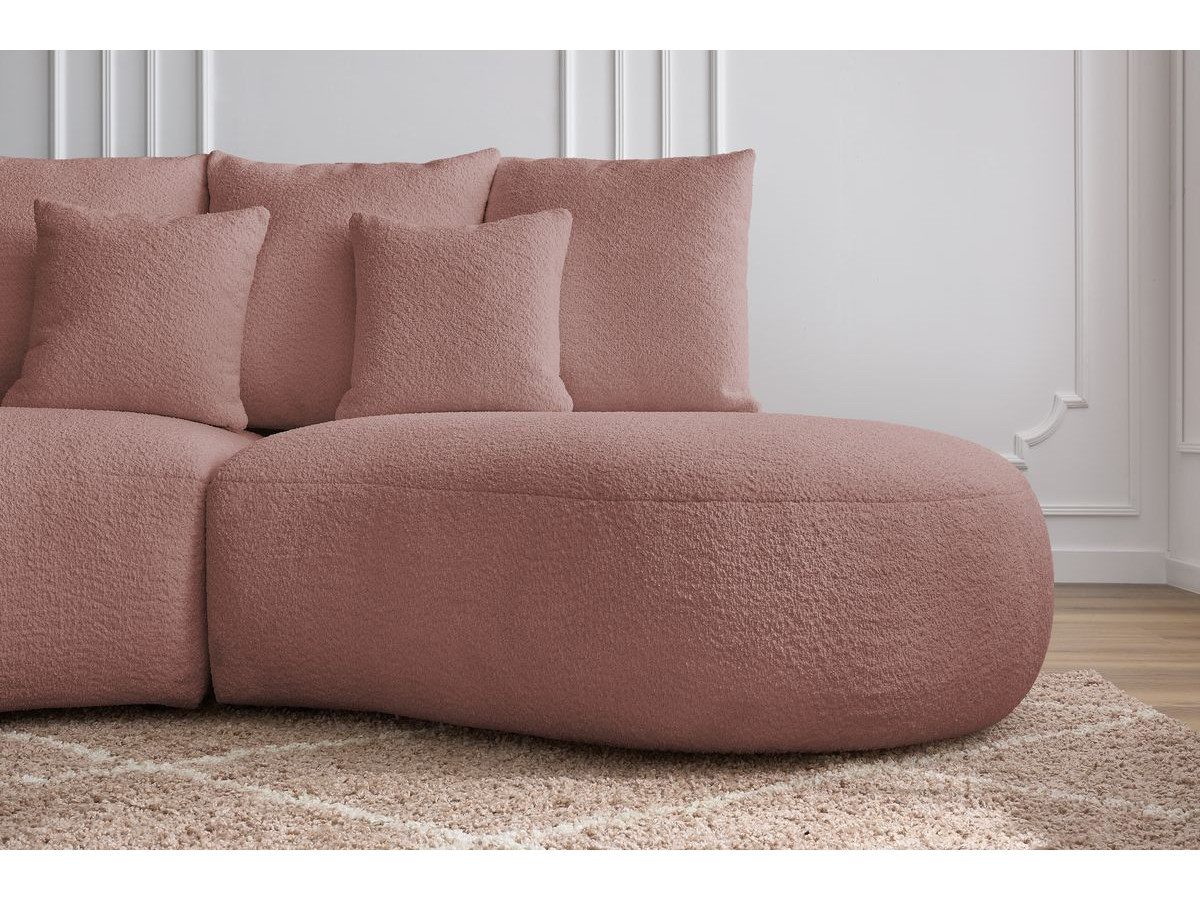 Bobochic Saint-germain Sofa 3-Sitzer Bouclé-Stoff Rosa