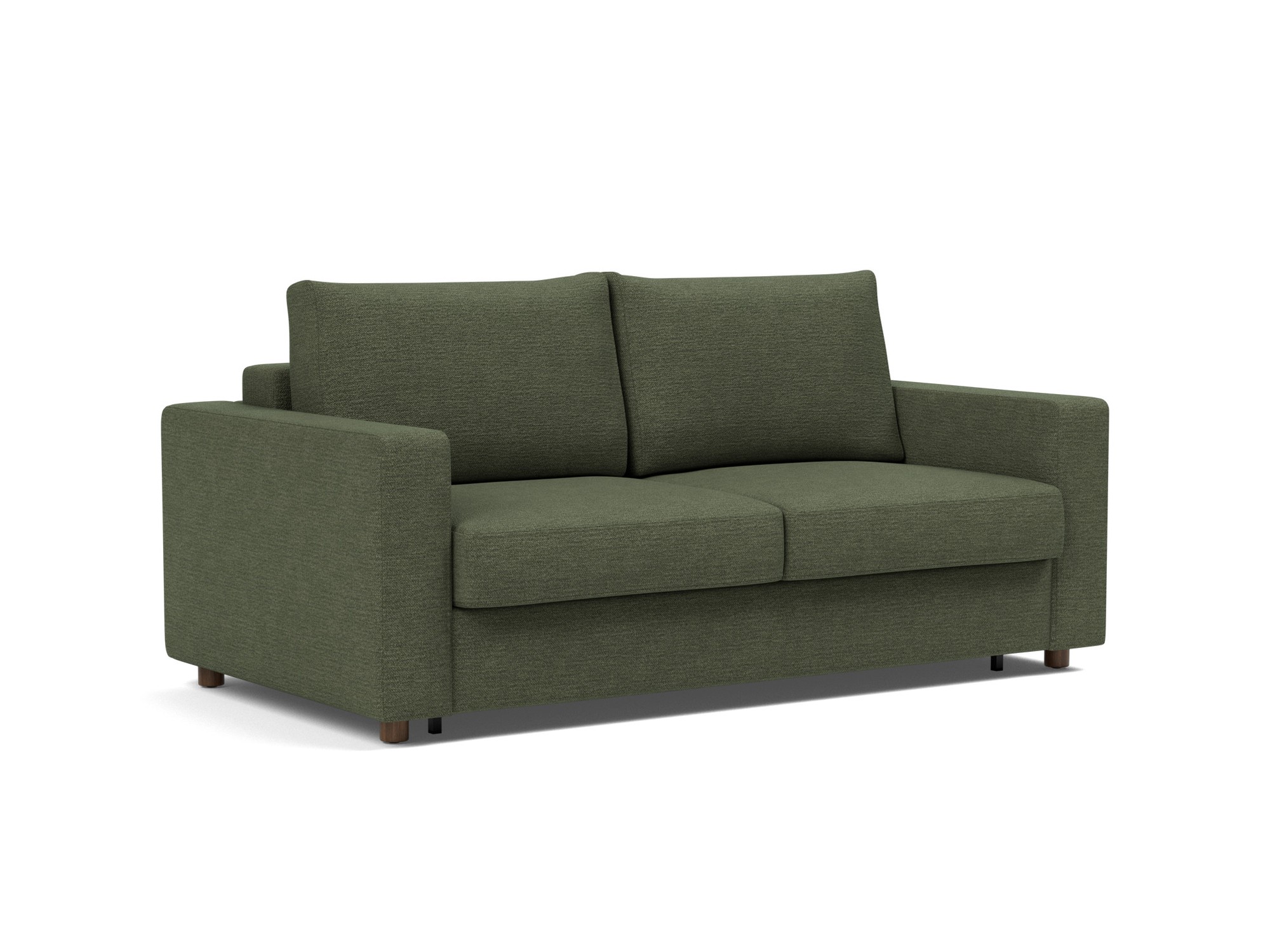 Schlafsofa Neah mit Standard-Armlehnen 160 Strukturierter Stoff Taura 353-Forest