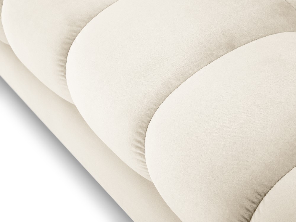 Cosmopolitan Design Sofa Bali 4-Sitzer Samt Bluvel Helles Beige Beine Gold