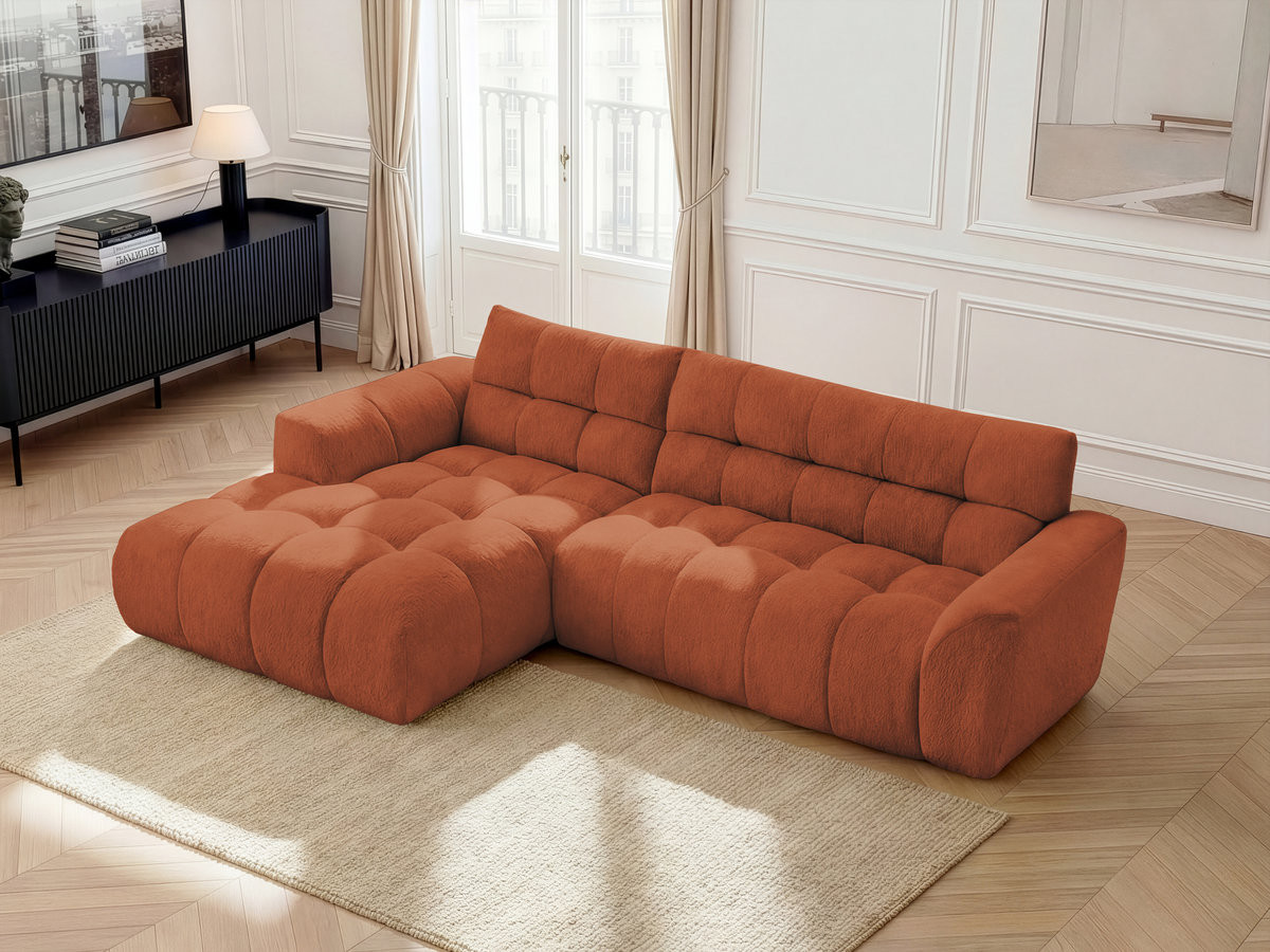 Bobochic Jaya Ecksofa Chenille Orange Ecke links