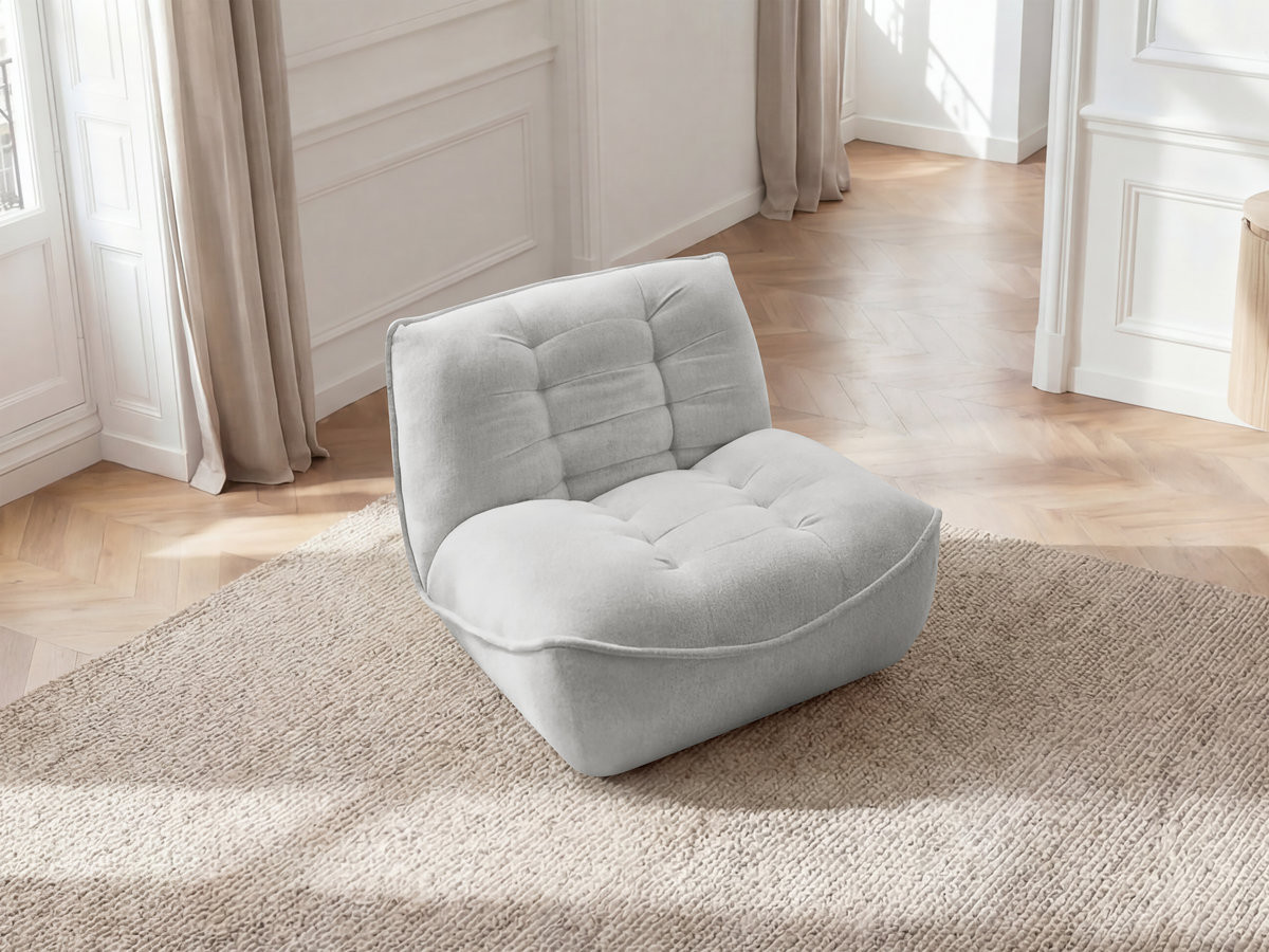 Bobochic Serena Sofamodul 1-Sitzer Melange-Stoff Hellgrau