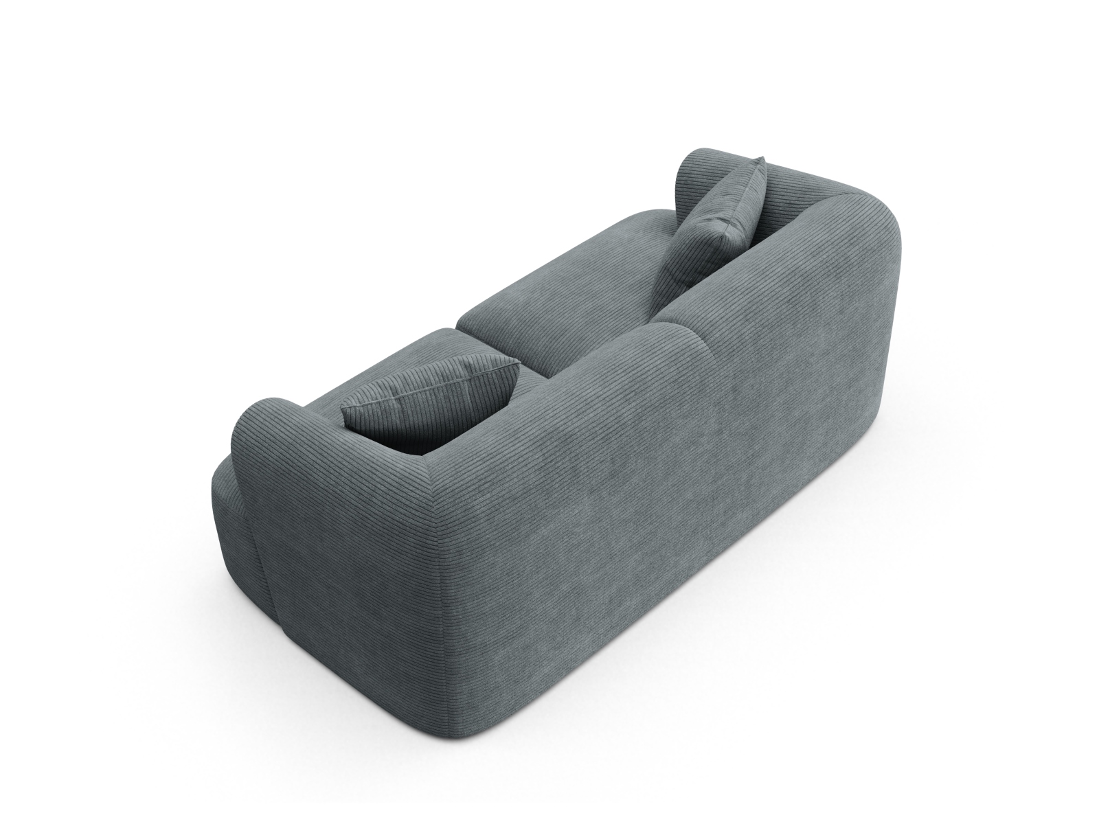 Cosmopolitan Design Sofa Campi 2-Sitzer Kord Lincoln D Dunkelgrau Melange