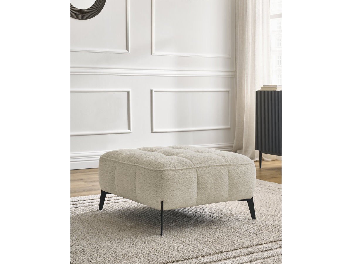 Bobochic Anis Pouf Bouclé-Stoff Beige