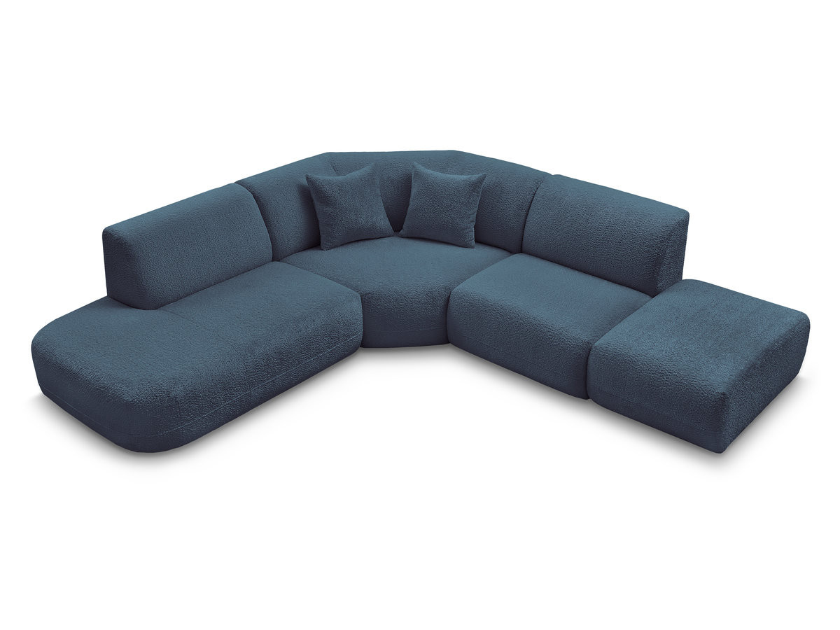 Bobochic Anda Ecksofa 279 × 264 cm Chenille Hellblau Ecke links