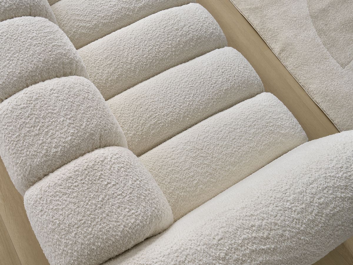 Bobochic Talia Sofa 3-Sitzer Bouclé-Stoff Beige