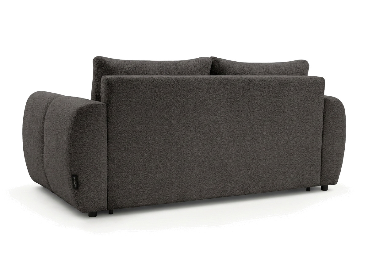Bobochic Fuji Schlafsofa 3-Sitzer Bouclé-Stoff Dunkelgrau