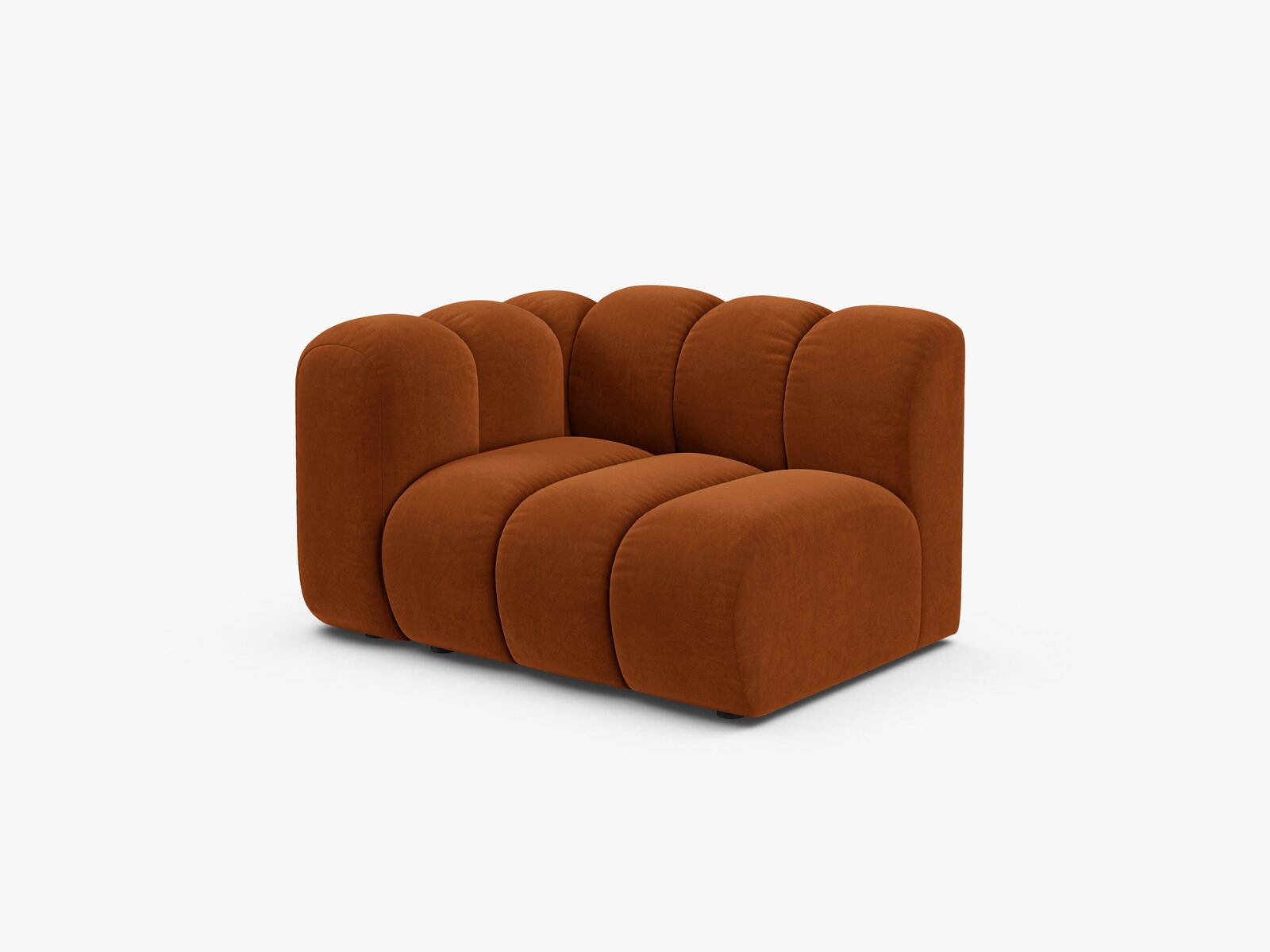 Micadoni Modul Lupine 1-Sitzer Links Samt Salvador Terrakotta