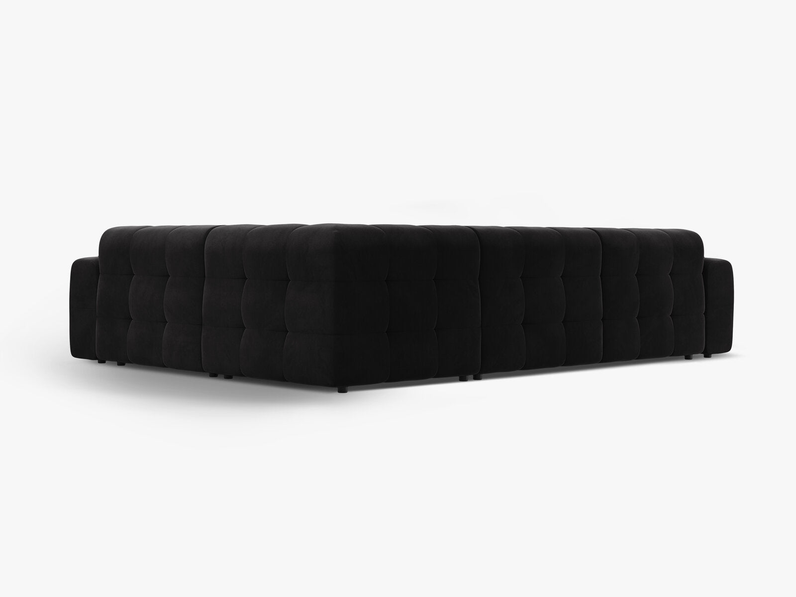Micadoni Ecksofa Kendal 6-Sitzer Rechts Samt Magic Velvet Schwarz