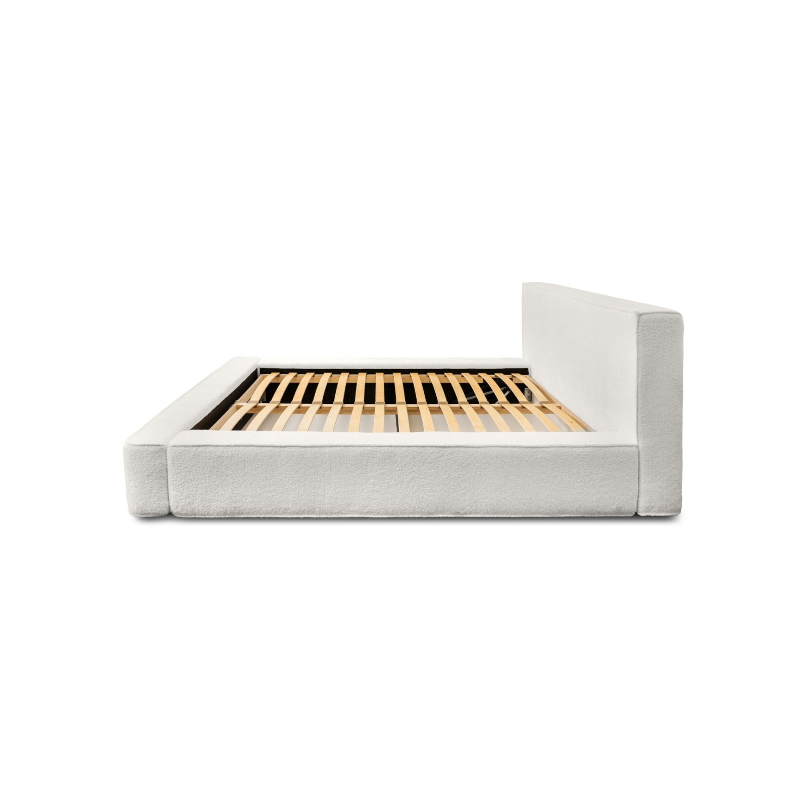 Polsterbett Delano Boucle 140x200 mit Holzrahmen Euphoria 01 Ivory
