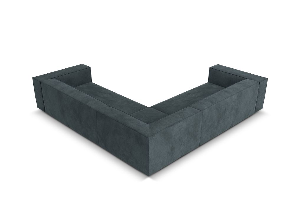 Cosmopolitan Design Symmetrisches Ecksofa Turin 5-Sitzer Strukturierter Stoff Rosario Blaugrau