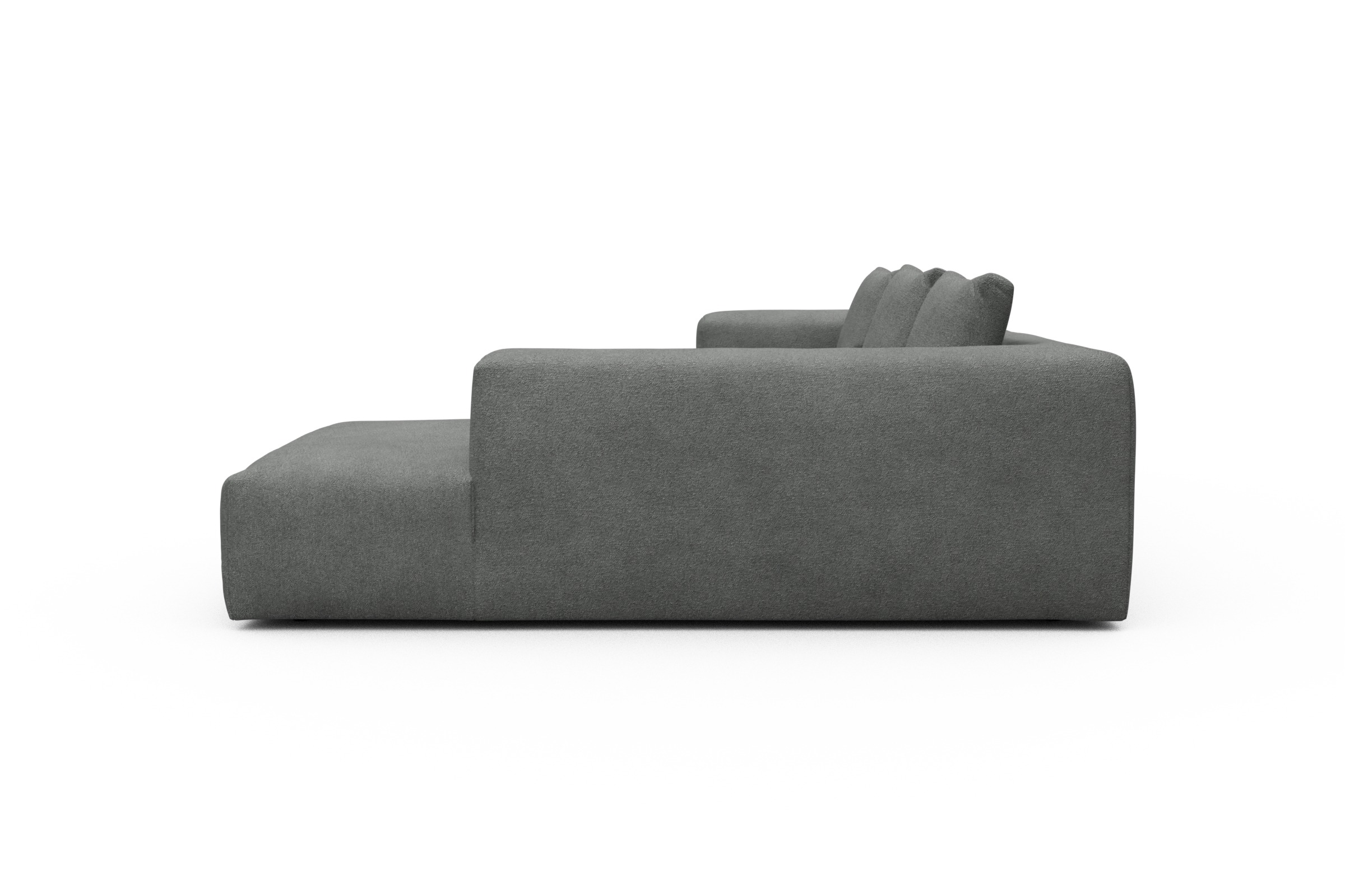 Ecksofa Fred Relax-Ecke rechts mit 2,5-Sitzer Boucle-Ash-Grey