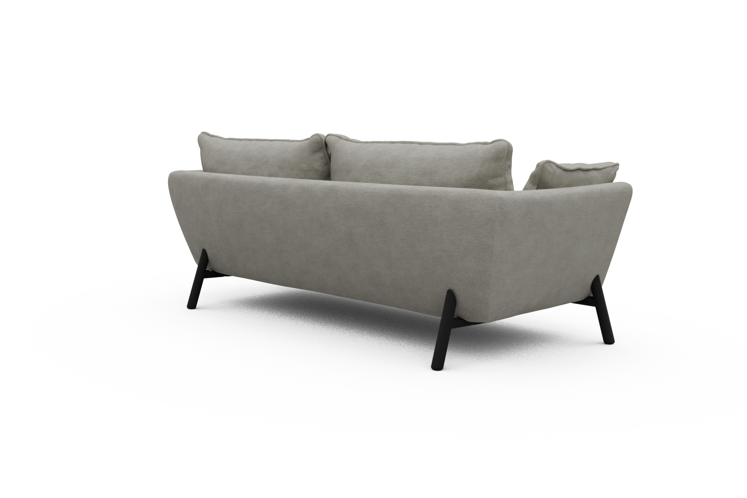 Sofa Emil PREMIUM 3-Sitzer Beinfarbe Eiche Schwarz Carreno-Moon-Stone-White