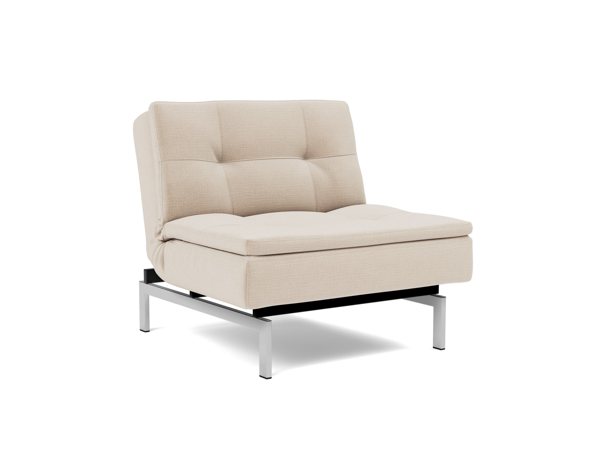 Sessel Dublexo Chenille Esina 410-Almond-Beige Beine Chrom