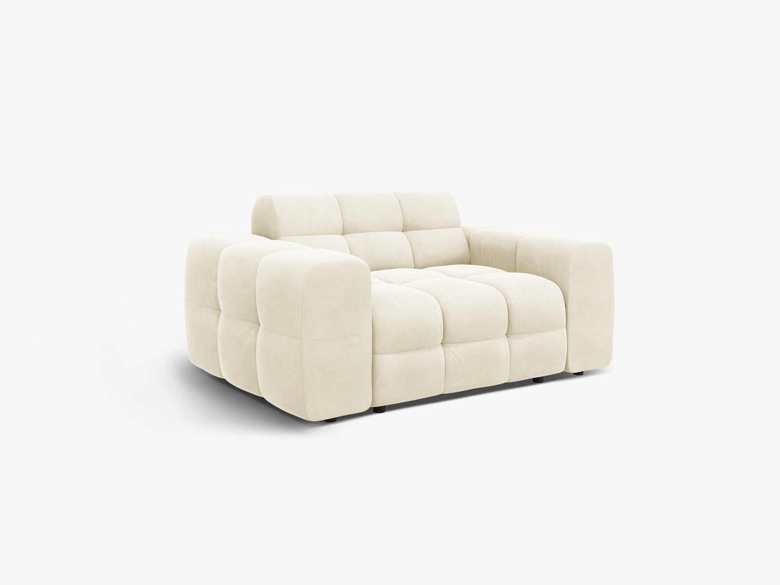 Micadoni Sofa Kendal 2-Sitzer Samt Elfenbein