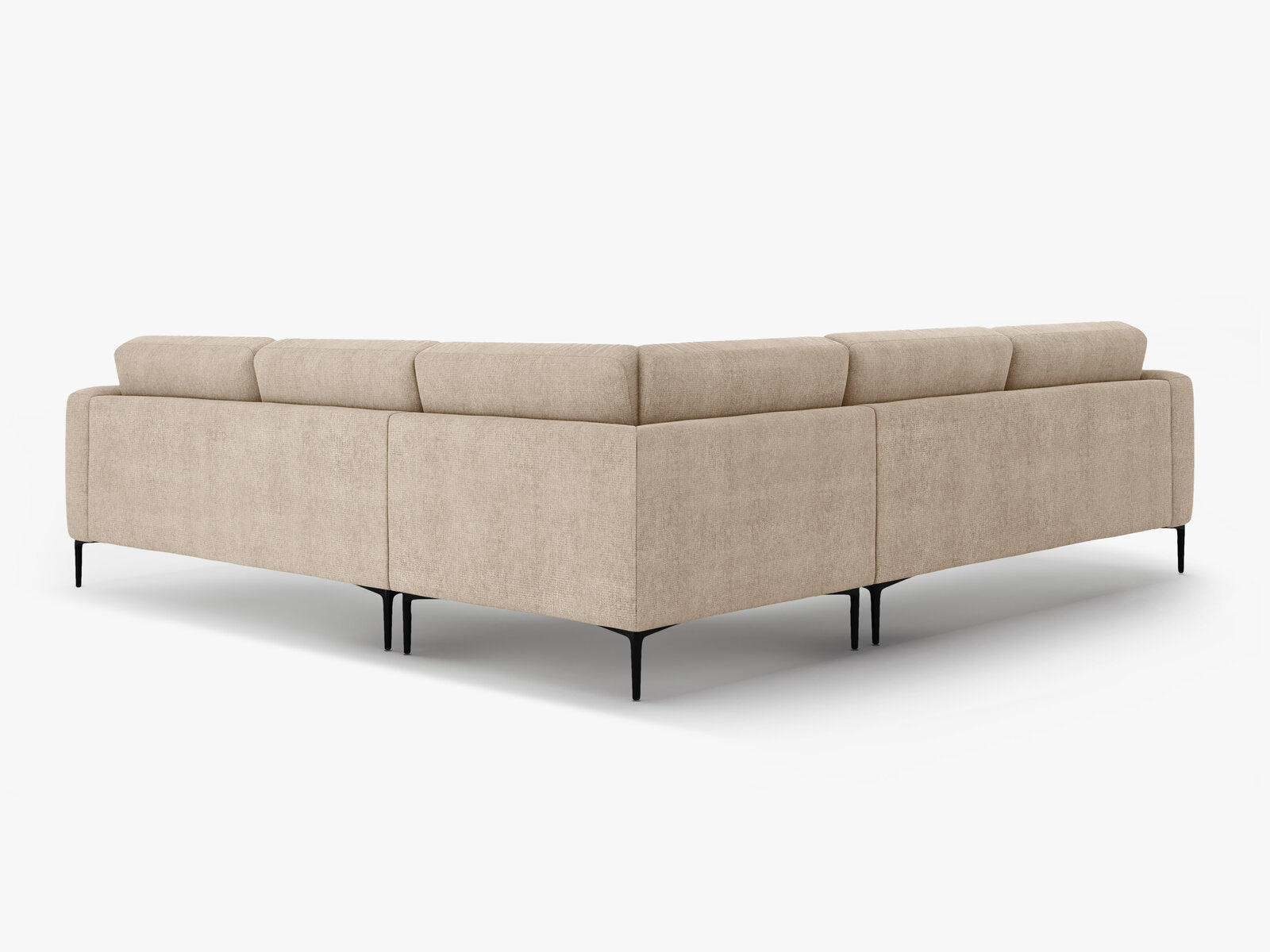 Micadoni Ecksofa Bemy 5-Sitzer Strukturierter Stoff Sand