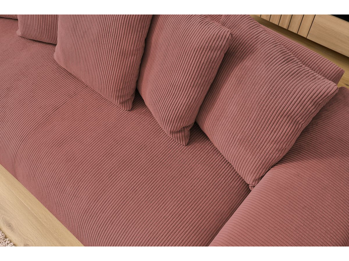 Bobochic Voltaire Sofa 3-Sitzer 280 × 124 cm Cordsamt Rosa