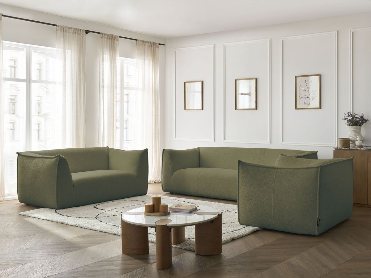 Bobochic Giorgia Sofa 5-Sitzer 534 × 100 cm Bouclé-Stoff Grün