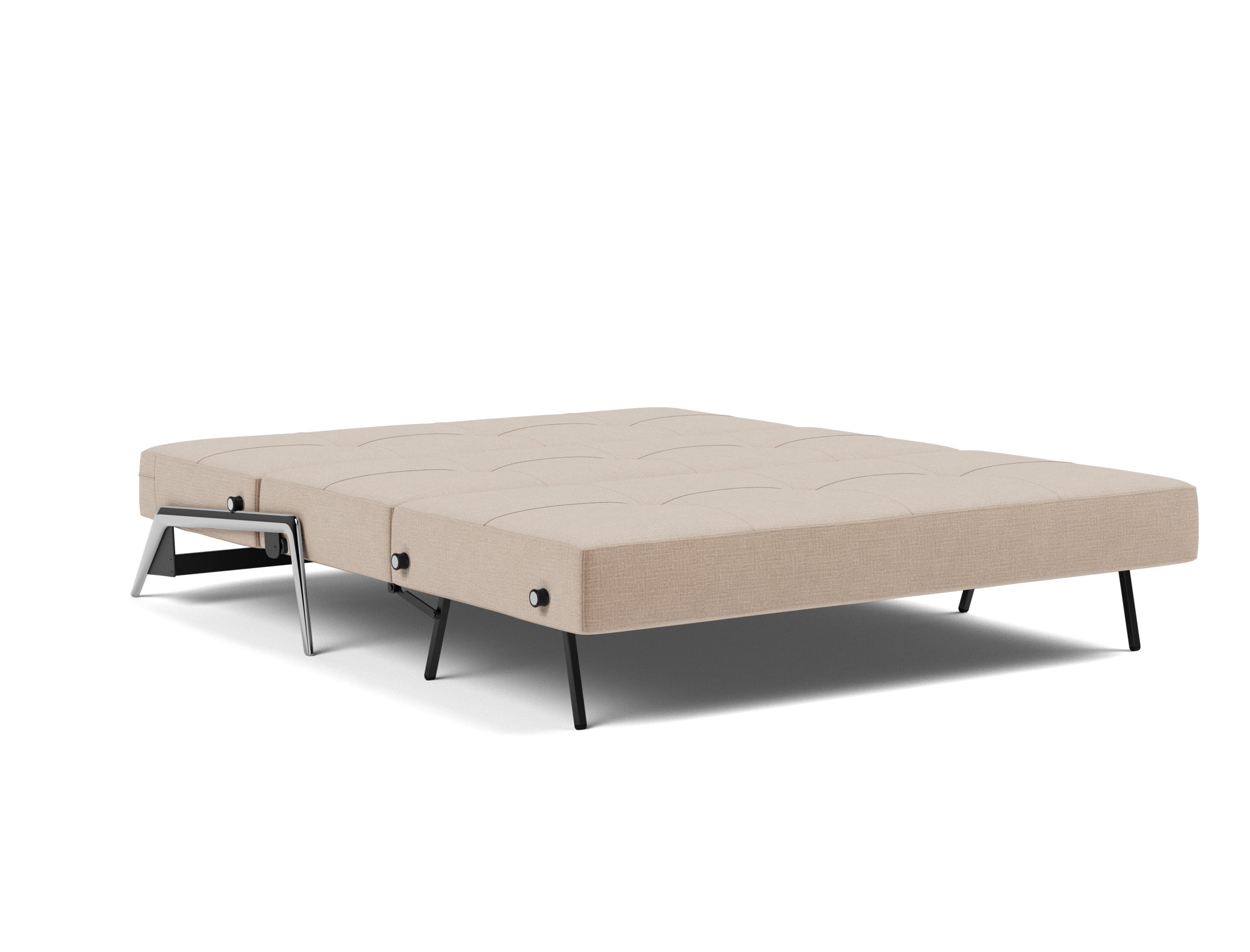 Schlafsofa Cubed 160 Chenille Esina 417-Mocha Beine Aluminium