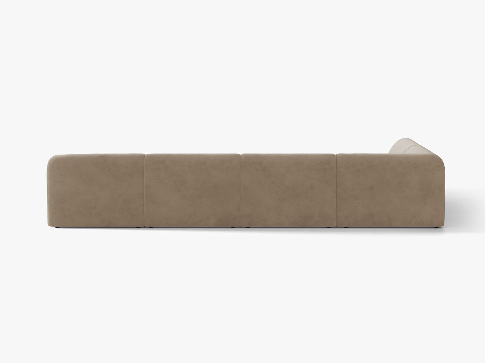 Micadoni Panorama-Ecksofa Miley 6-Sitzer Links Samt Bluvel Cappuccino