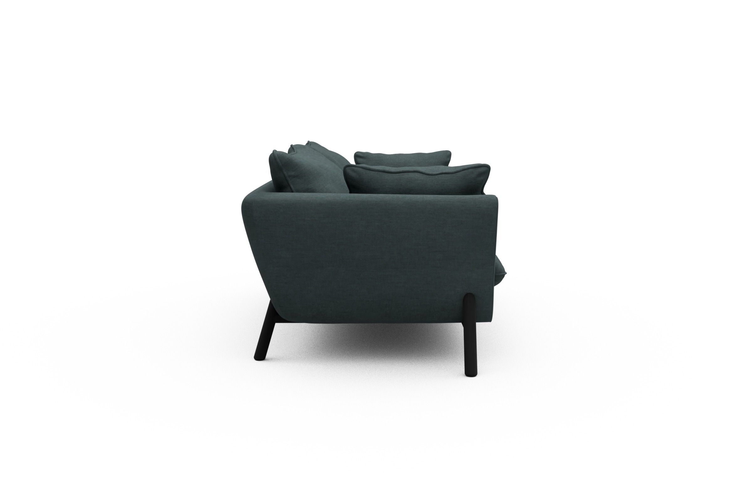 Sofa Emil PREMIUM 2-Sitzer Beinfarbe Eiche Schwarz Vivus-Blue