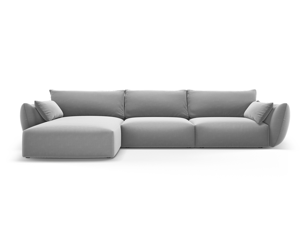 Cosmopolitan Design Ecksofa Matera 4-Sitzer Samt Salvador Grau Links