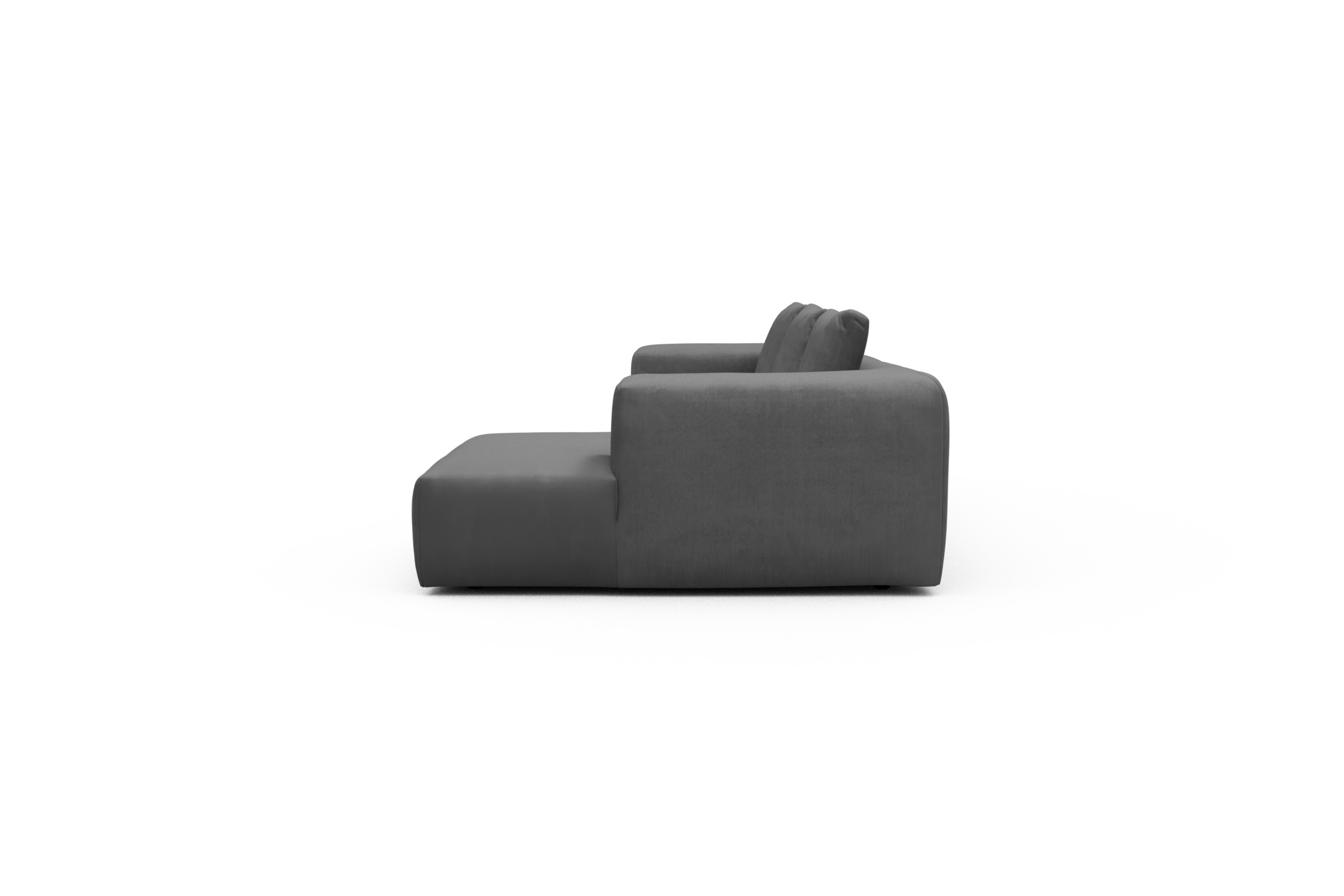 Ecksofa Fred Chaiselongue rechts mit 2,5-Sitzer Cordufine-Grey