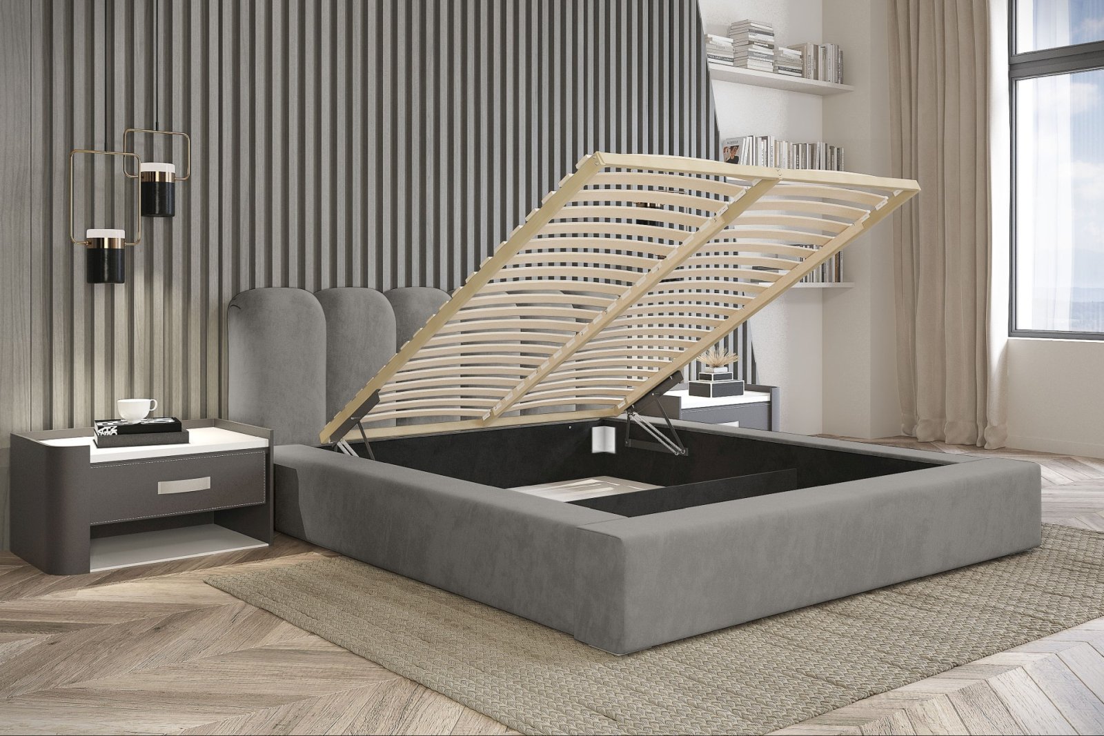 Polsterbett Tavio-New Chenille 180x200 mit Holzrahmen Ditra-New 15