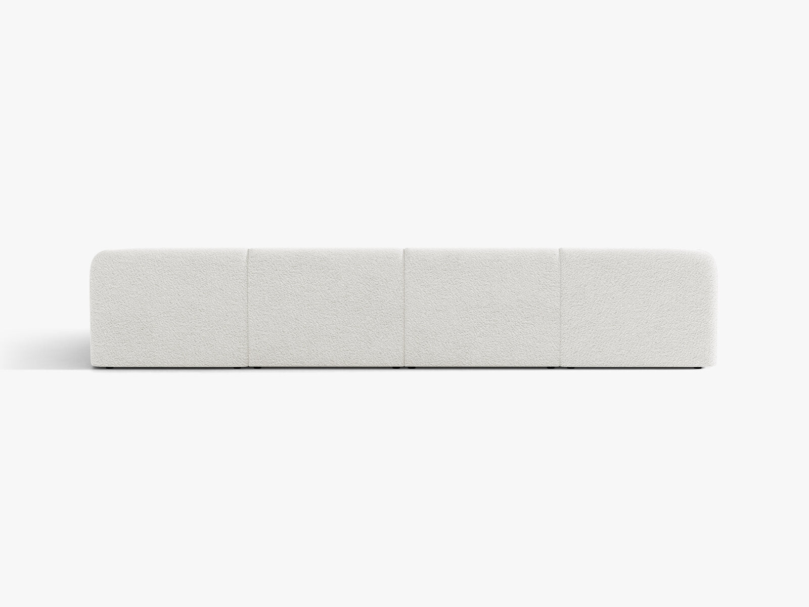Micadoni Panorama-Sofa Miley 5-Sitzer Boucle Baloo Weiß