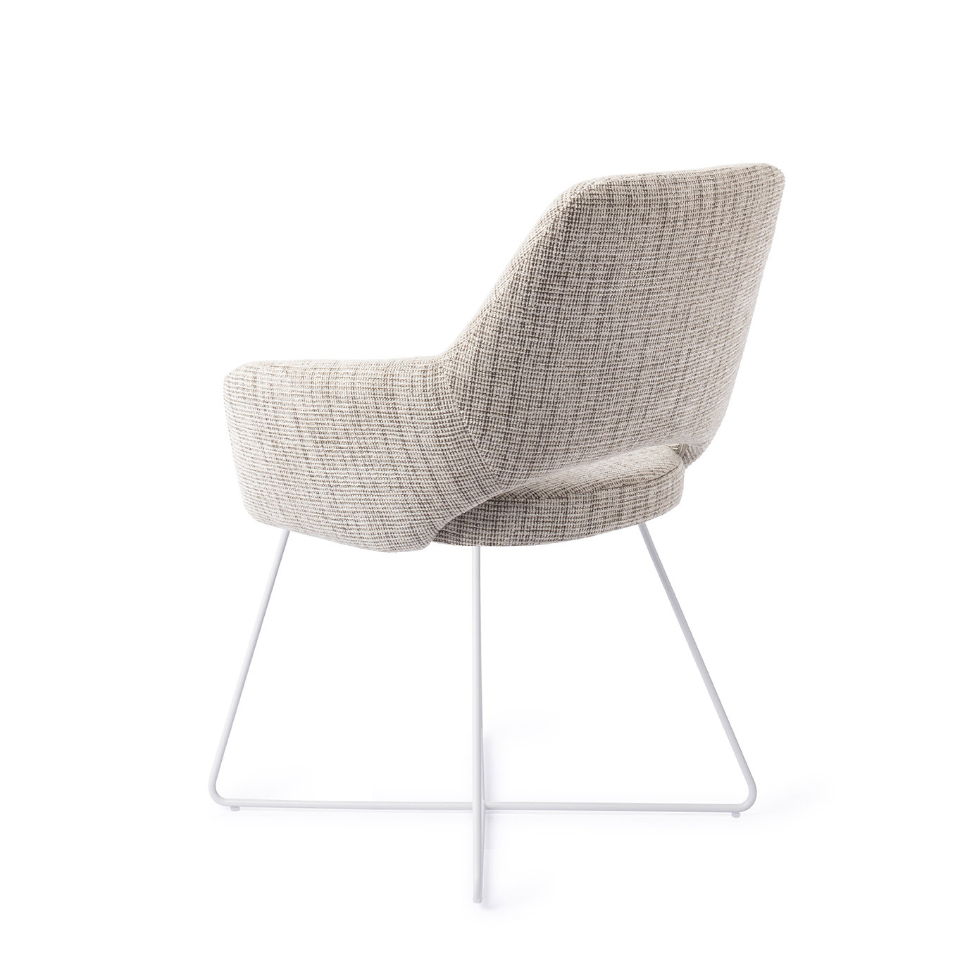 Jesper Home Esszimmerstuhl Yanai Caramel Grid Cross Weiß