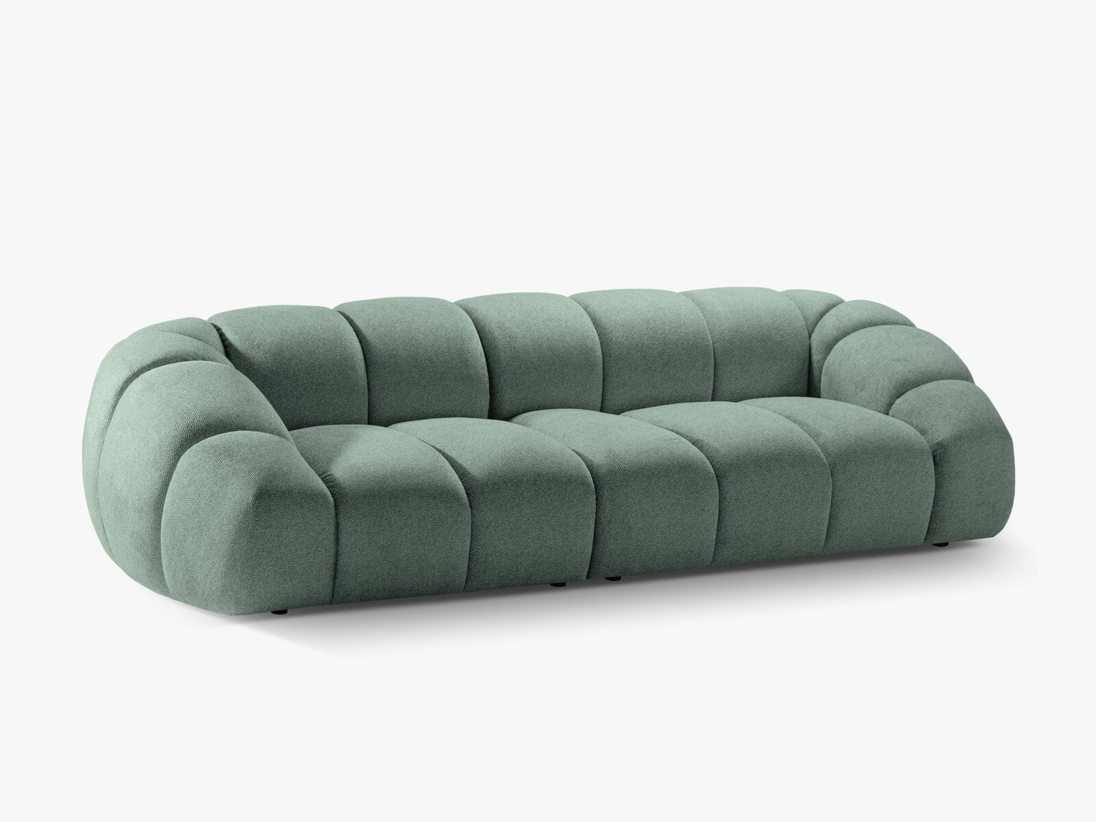 Micadoni Sofa Diana 4-Sitzer Strukturierter Samtstoff Minze
