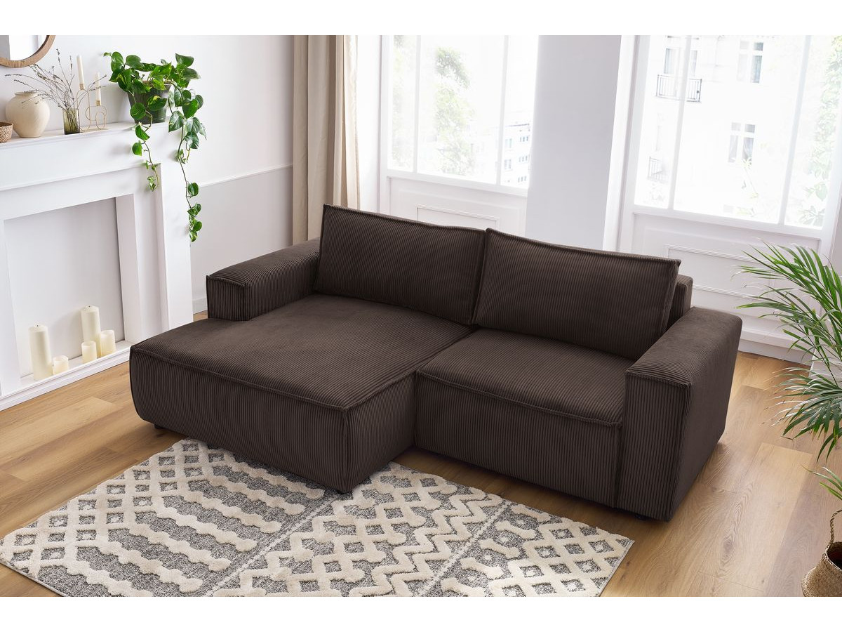 Bobochic Nihad Ecksofa Cordsamt Braun Ecke links