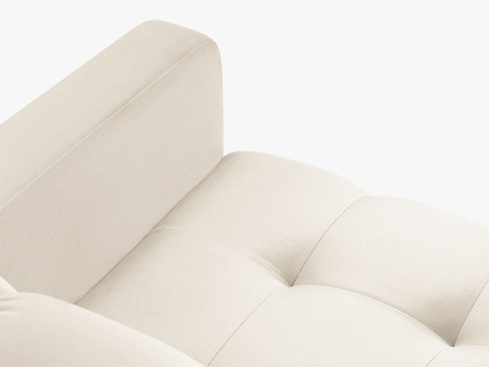 Micadoni Ecksofa Mamaia 5-Sitzer Rechts Samt Bluvel Helles Beige schwarze Beine