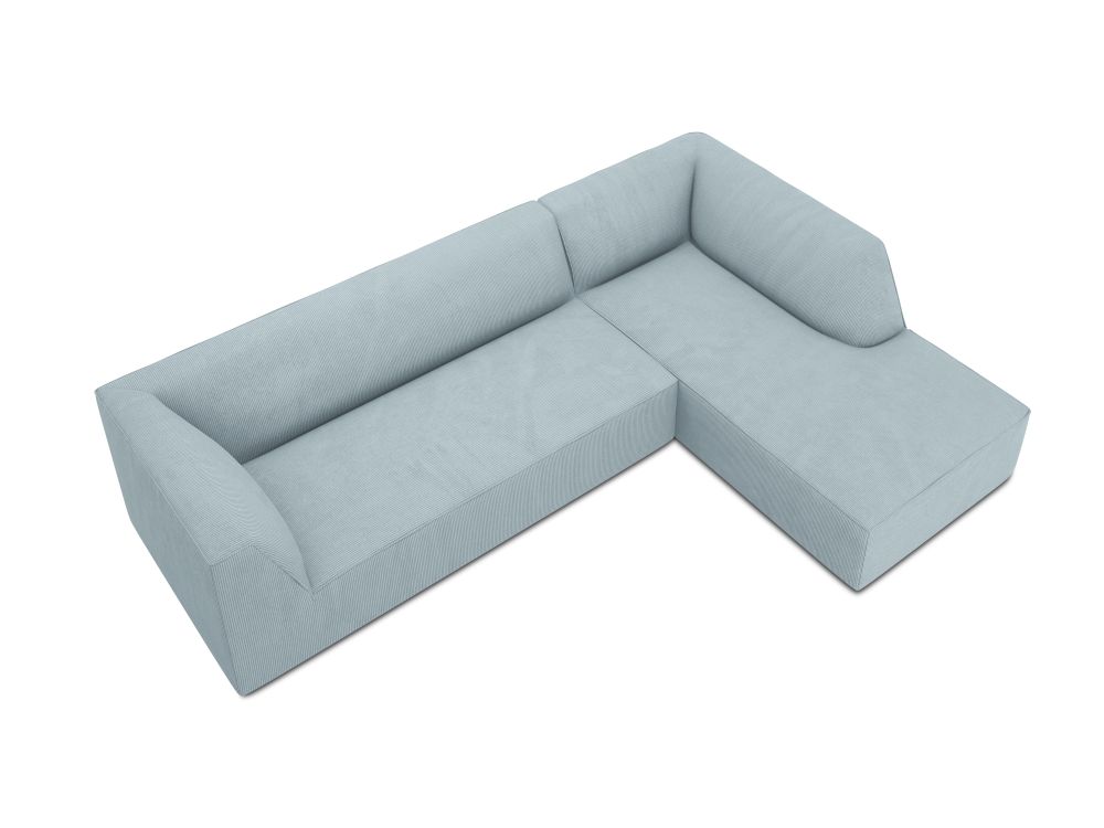 Cosmopolitan Design Ecksofa Siena 4-Sitzer Kord Scala Hellblau Rechts