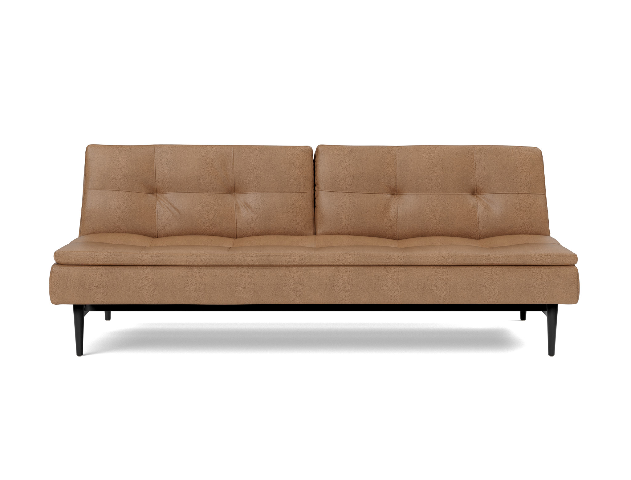 Schlafsofa Dublexo Lederoptik Faunal 551-Brown Beine Styletto Eiche schwarz