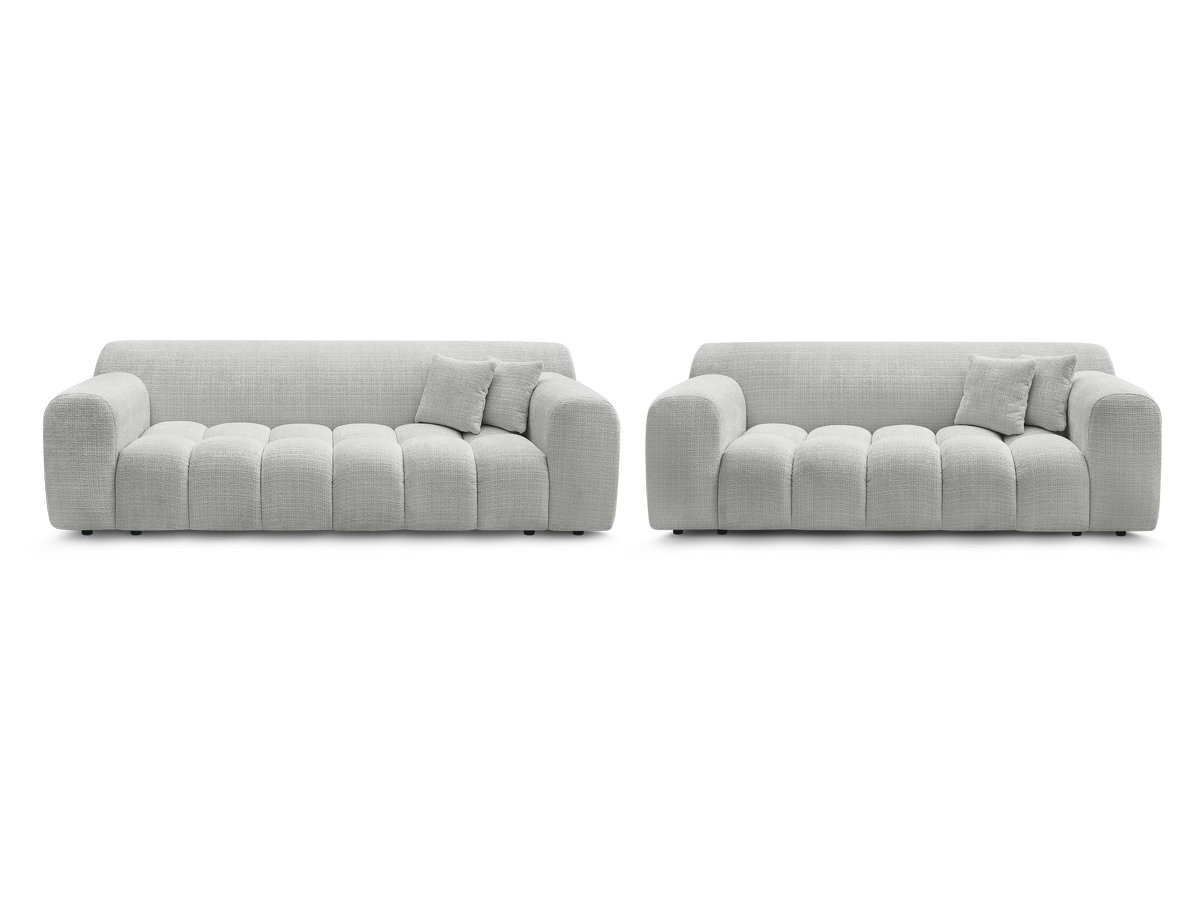 Bobochic Melisse Sofa 5-Sitzer Strukturstoff Hellgrau