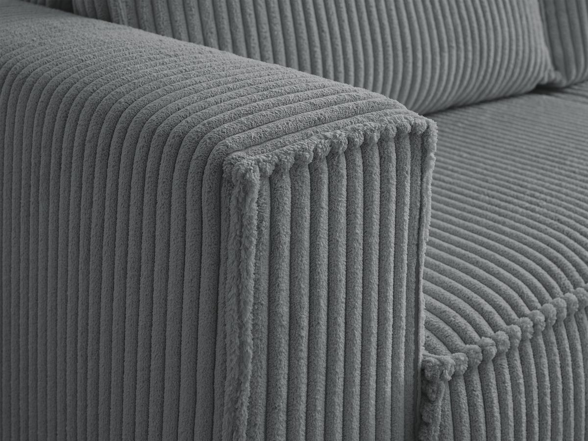 Bobochic Chelsea Sofa 3-Sitzer Breitcord weich Dunkelgrau