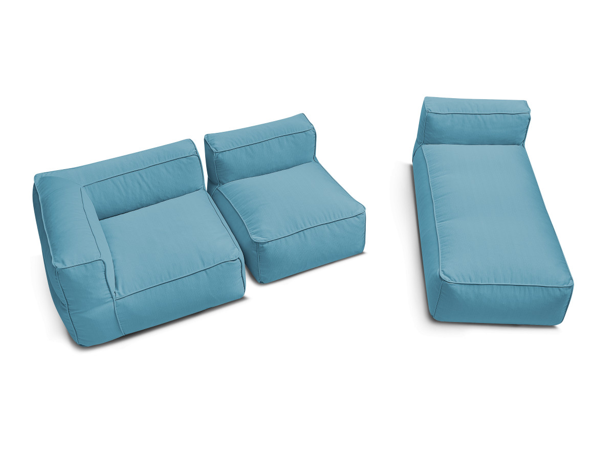 Bobochic Giulia Gartensofa 3-Sitzer 240 × 170 cm Stoff Hellblau
