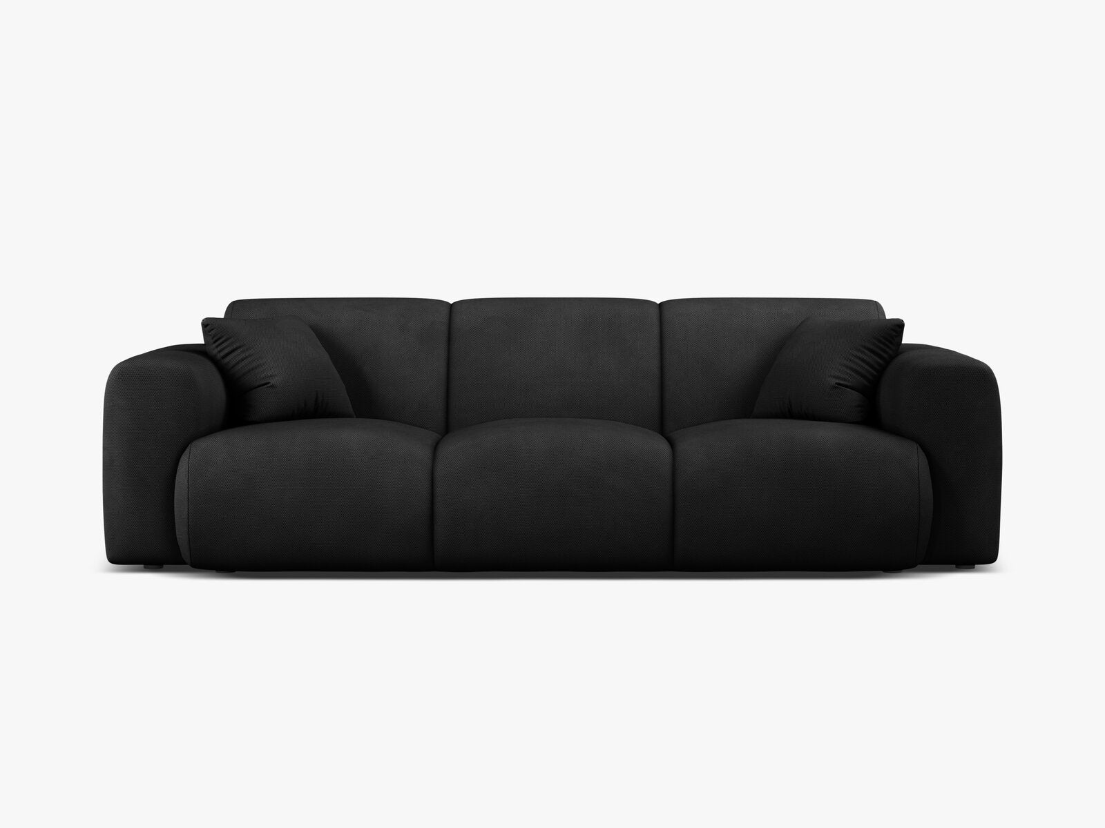 Micadoni Sofa Molino 3-Sitzer Strukturierter Stoff Rebel Schwarz