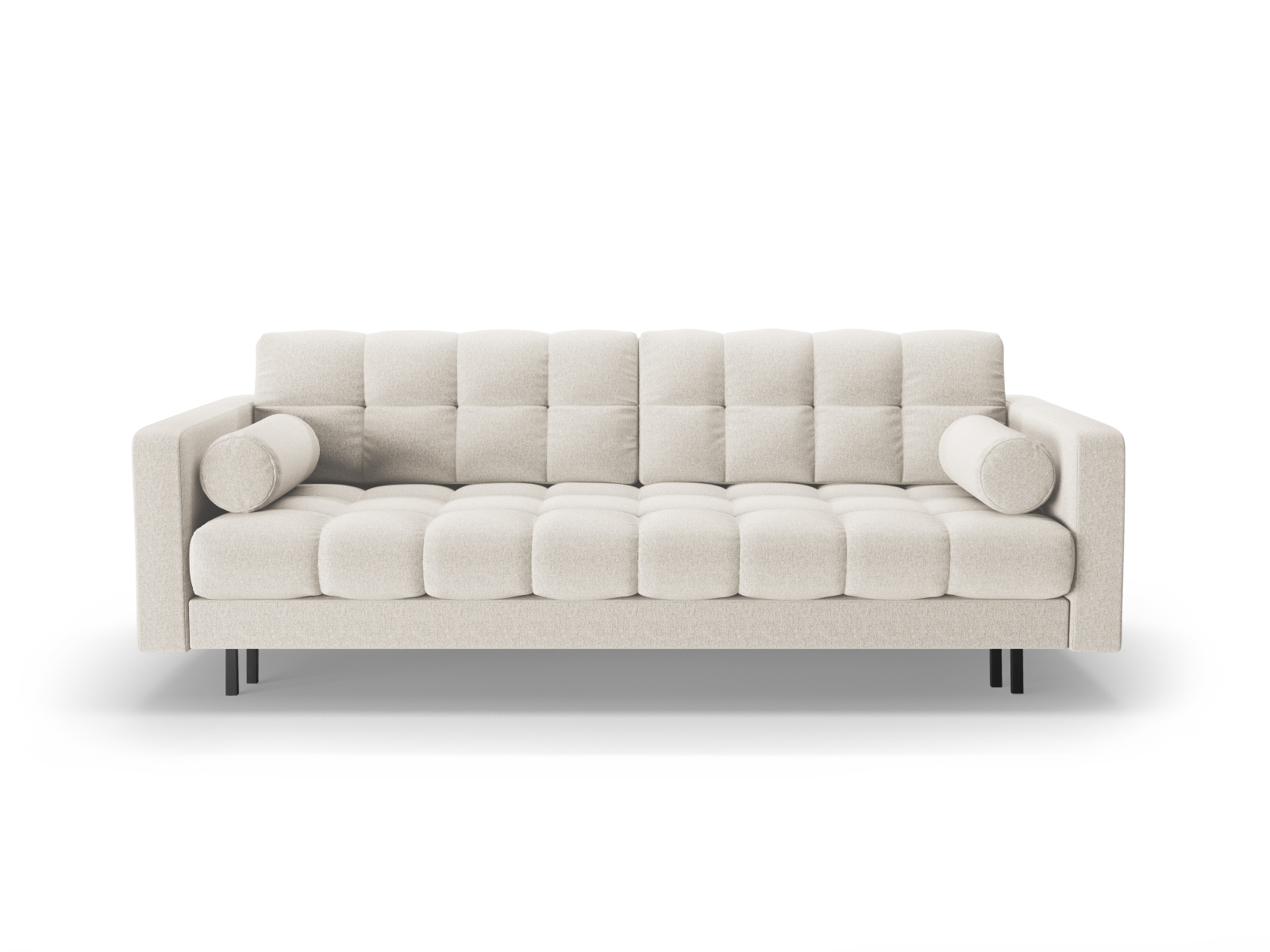 Cosmopolitan Design Schlafsofa Bali 3-Sitzer mit Bettkasten Strukturierter Stoff Neve Helles Beige