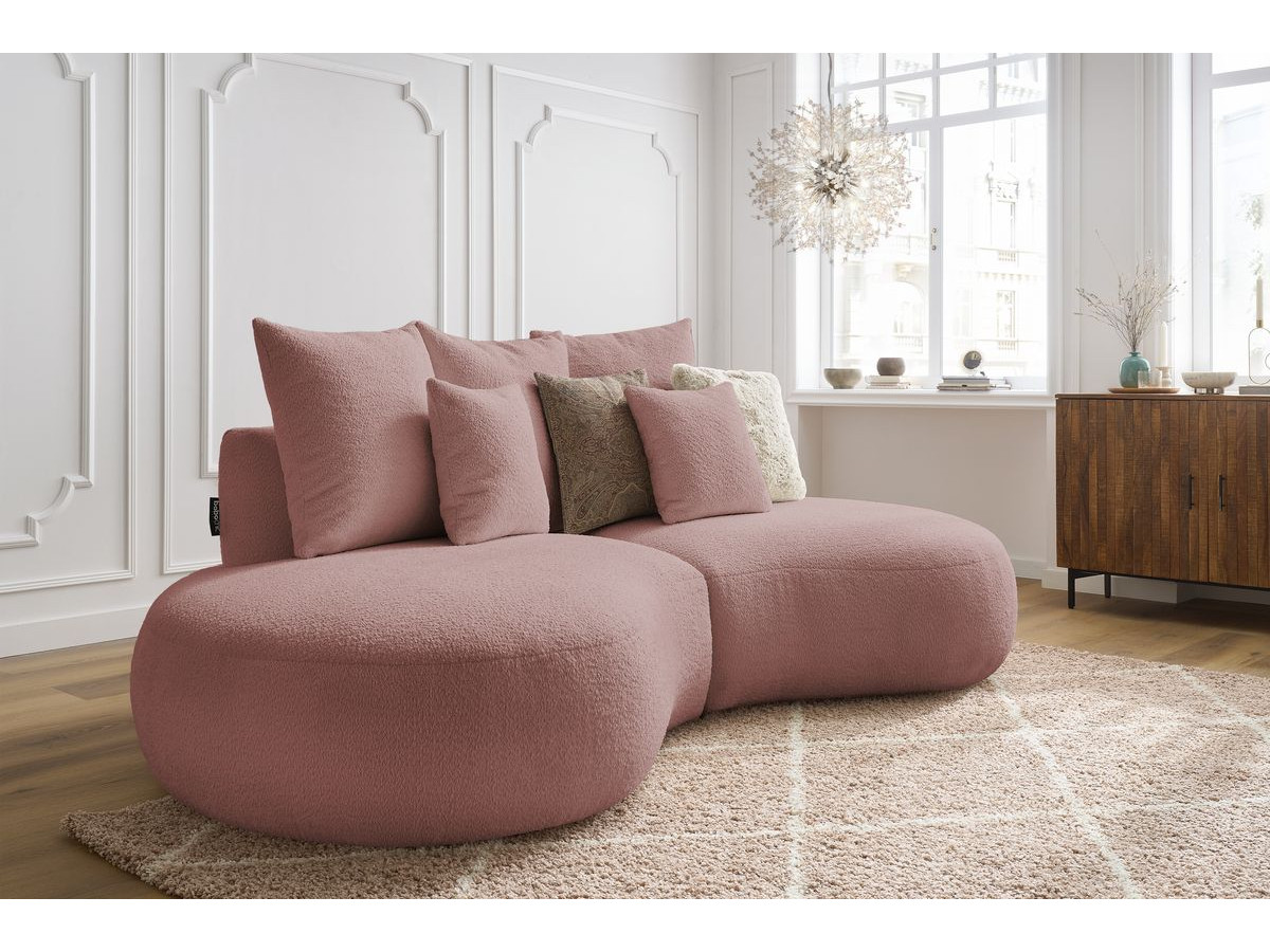 Bobochic Saint-germain Sofa 3-Sitzer Bouclé-Stoff Rosa