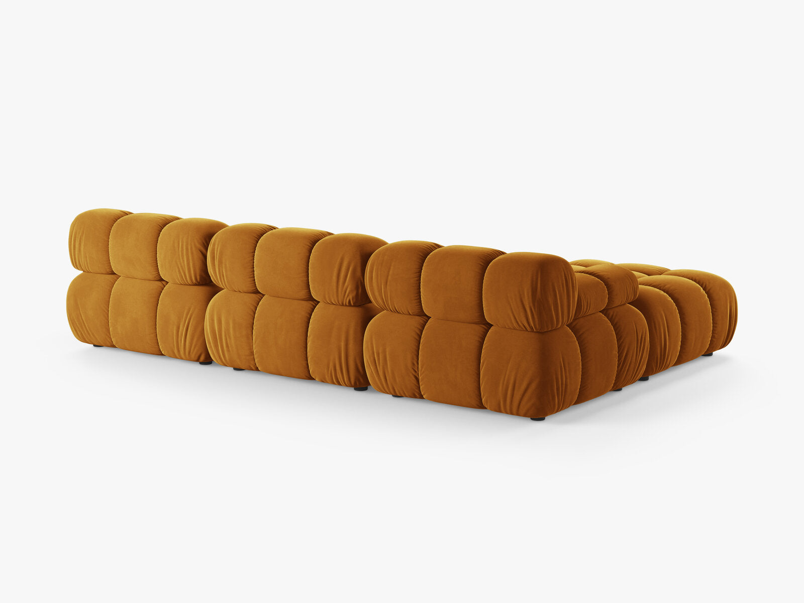 Micadoni Modulares Sofa Bellis 4-Sitzer mit flachem Modul Samt Venus Gelb