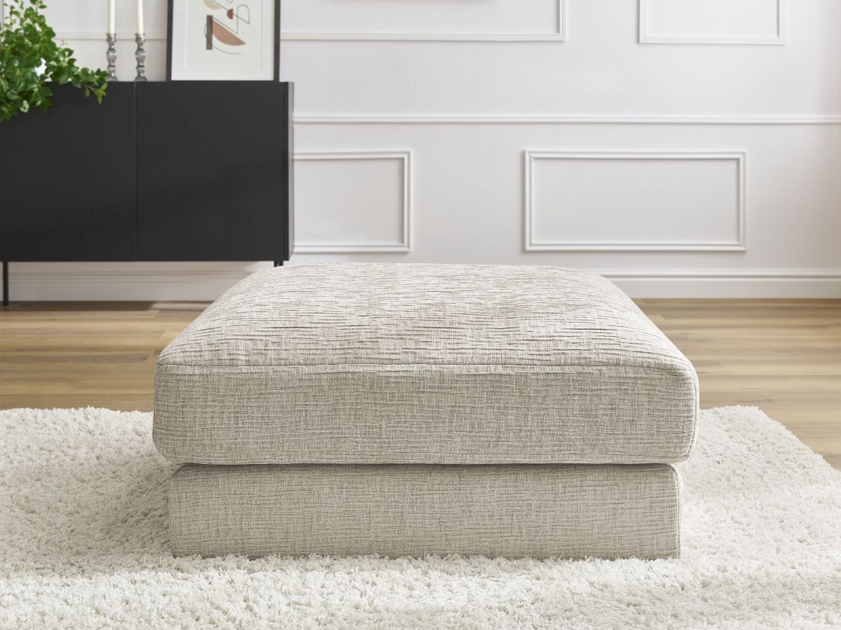 Bobochic Leonard Pouf Strukturstoff Beige