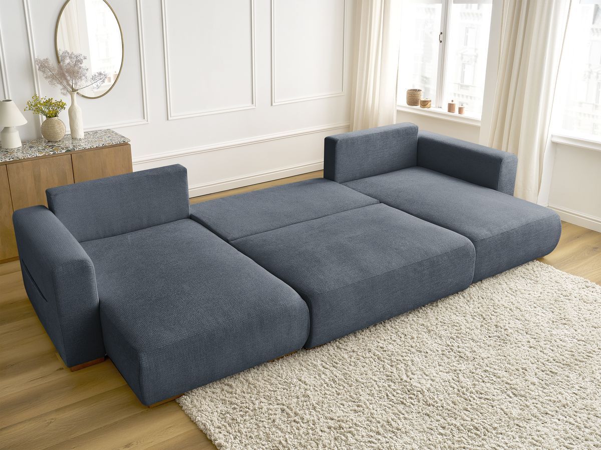 Bobochic Sidonie Wohnlandschaft Melange-Stoff Dunkelblau