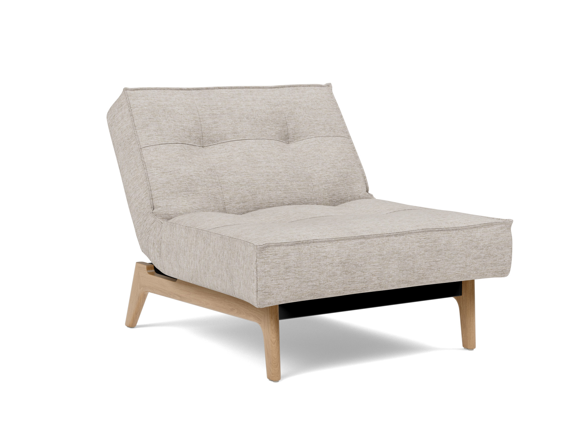 Sessel Splitback Chenille Yuveno 471-Sand Beine Eiche