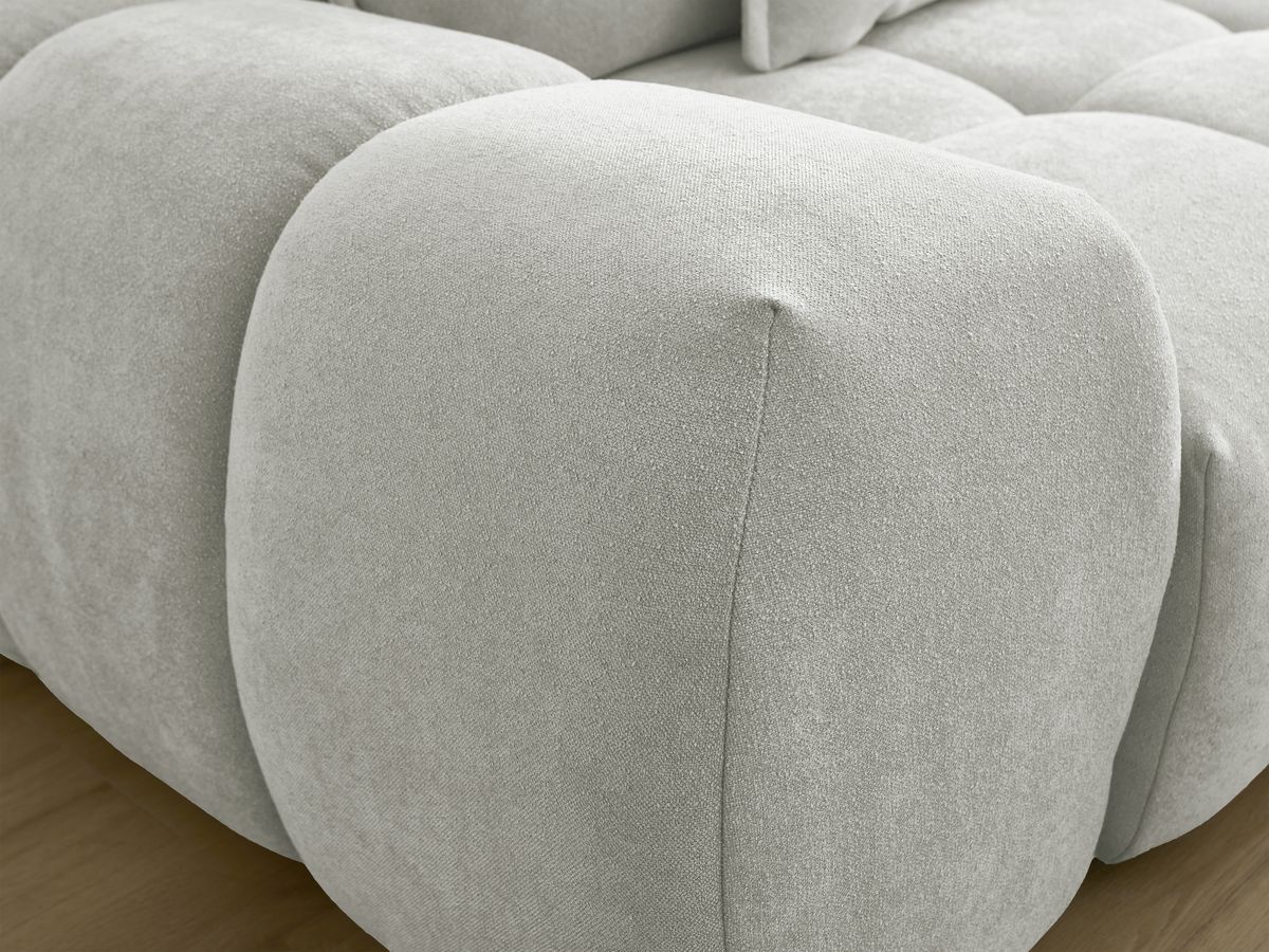 Bobochic Everest Sofa 3-Sitzer, 5 Kissen Strukturstoff Hellgrau
