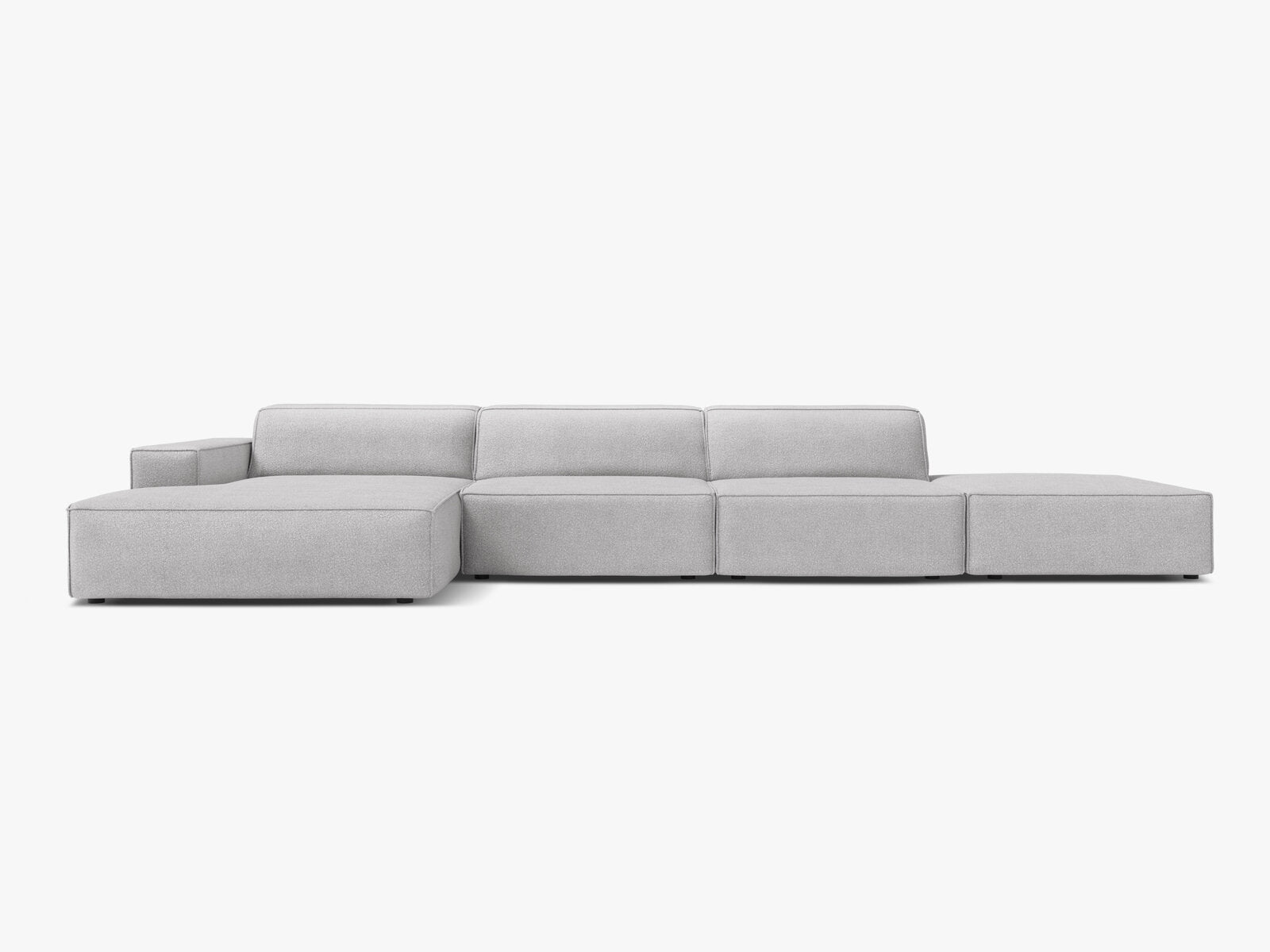 Micadoni Ecksofa Jodie 5-Sitzer Links Boucle Baloo Hellgrau